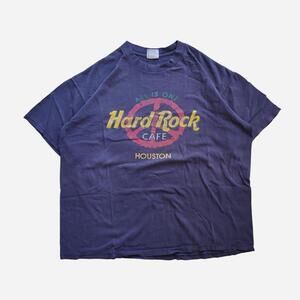 Vintage Hard Rock Cafe Houston Texas 1990s T-shirt with Hard Rock Cafe logo and